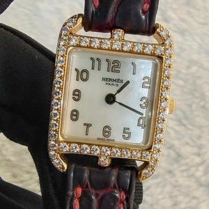18K gold ladies quartz watch